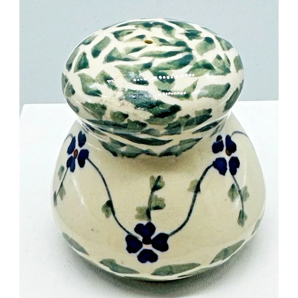 Polish Pottery Boleslawiec Salt or Pepper Shaker Replacement Blue Flowers READ - Picture 3 of 6